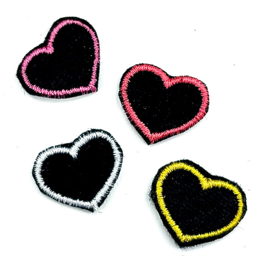 Mini Black Hearts with a Bit of Color